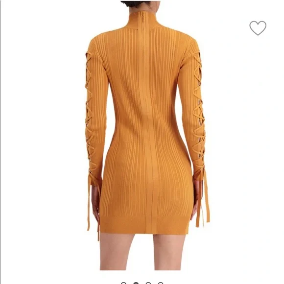 New💕HERVE LEGER LACE UP LONG SLEEVE DRESS💕 - Picture 6 of 10